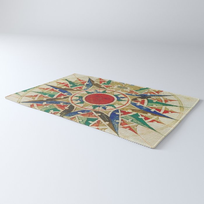 Vintage Compass Rose Diagram (1502) Rug Gallery Image 3