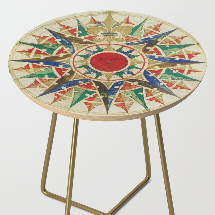 Vintage Compass Rose Diagram (1502) Side Table Gallery Image 2