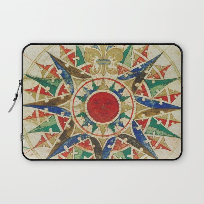 Vintage Compass Rose Diagram (1502) Laptop Sleeve Gallery Image 1