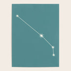 Aries Zodiac Star Constellation Line Art Teal Poster Gallery Image 4