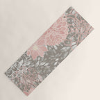 Floral Dahlias, Blush Pink, Gray, White Yoga Mat Gallery Image 1