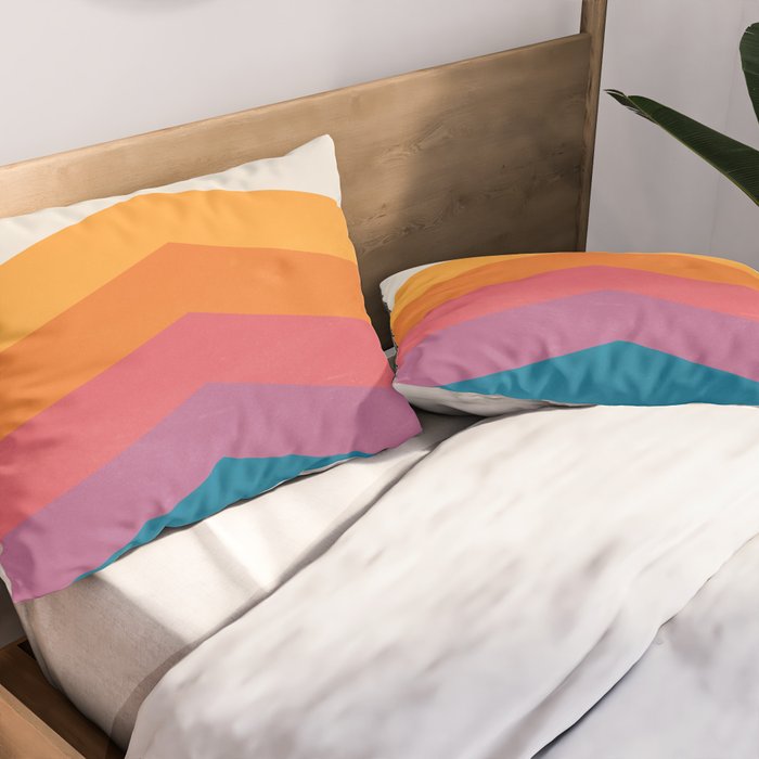 Candy Chevrons: Vintage 80s California Edition Pillow Sham Gallery Image 2