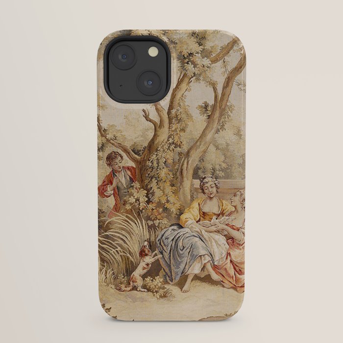 Antique 18th Century Romantic Pastoral Scene French Aubusson Tapestry iPhone Case Gallery Image 29
