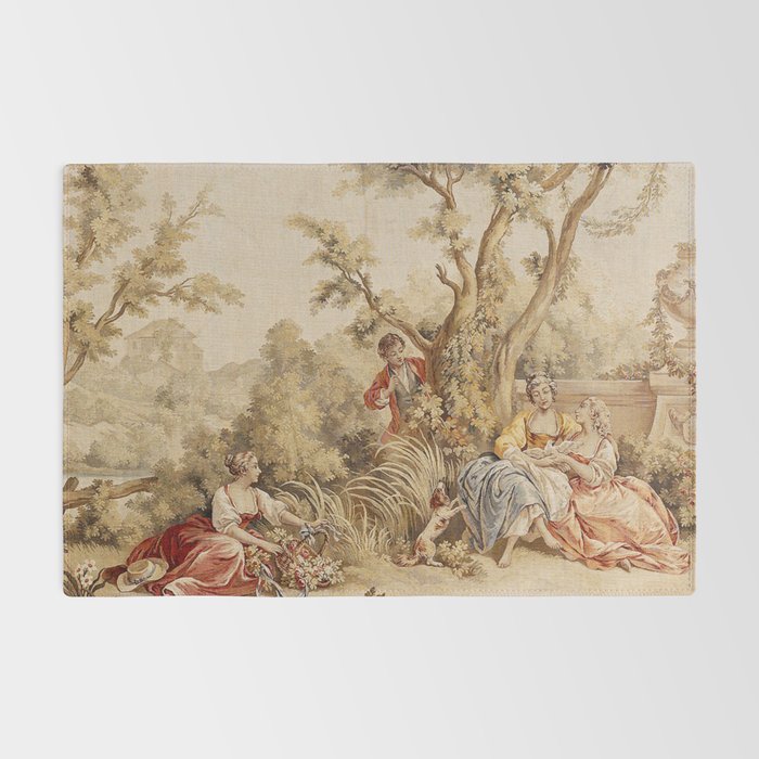 Antique 18th Century Romantic Pastoral Scene French Aubusson Tapestry Rug Gallery Image 2