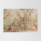Antique 18th Century Romantic Pastoral Scene French Aubusson Tapestry Rug Gallery Image 2