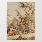 Antique 18th Century Romantic Pastoral Scene French Aubusson Tapestry Poster Gallery Image 4