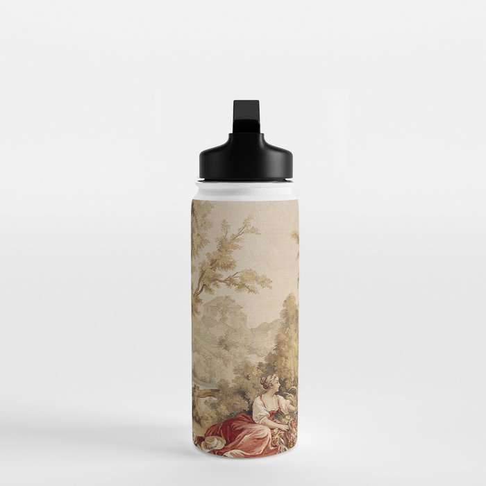 Antique 18th Century Romantic Pastoral Scene French Aubusson Tapestry Water Bottle Gallery Image 3