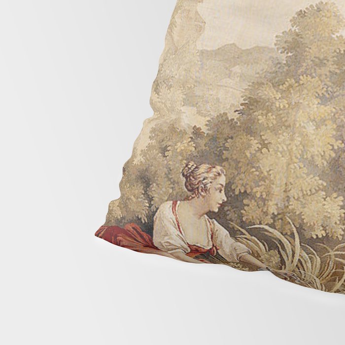Antique 18th Century Romantic Pastoral Scene French Aubusson Tapestry Pillow Sham Gallery Image 4