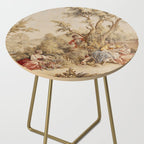 Antique 18th Century Romantic Pastoral Scene French Aubusson Tapestry Side Table Gallery Image 2