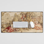 Antique 18th Century Romantic Pastoral Scene French Aubusson Tapestry Desk Mat Gallery Image 1