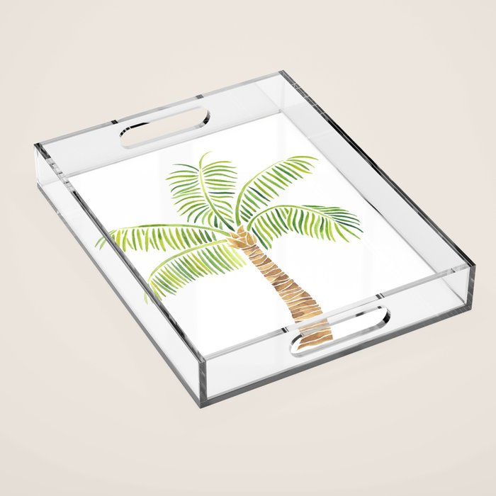 Palm Tree Watercolor Acrylic Tray Gallery Image 1