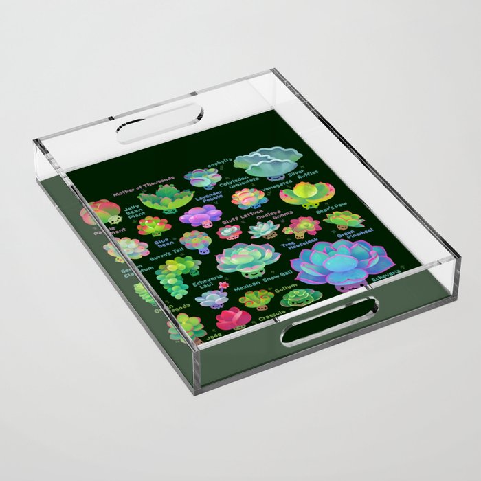 Baby succulent 2 - dark Acrylic Tray Gallery Image 1