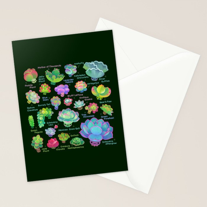 Baby succulent 2 - dark Stationery Card Gallery Image 2