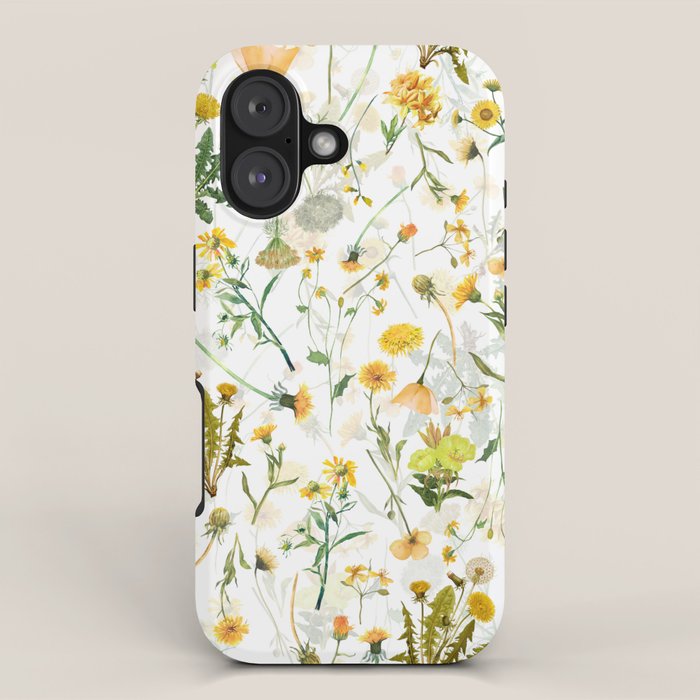 Scandinavian Yellow Wildflowers Botanical Summer Meadow iPhone Case Gallery Image 1