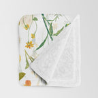 Scandinavian Yellow Wildflowers Botanical Summer Meadow Throw Blanket Gallery Image 3