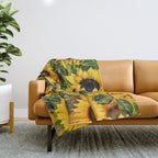 Vintage & Shabby Chic - Noon Sunflowers Garden Throw Blanket Gallery Image 1