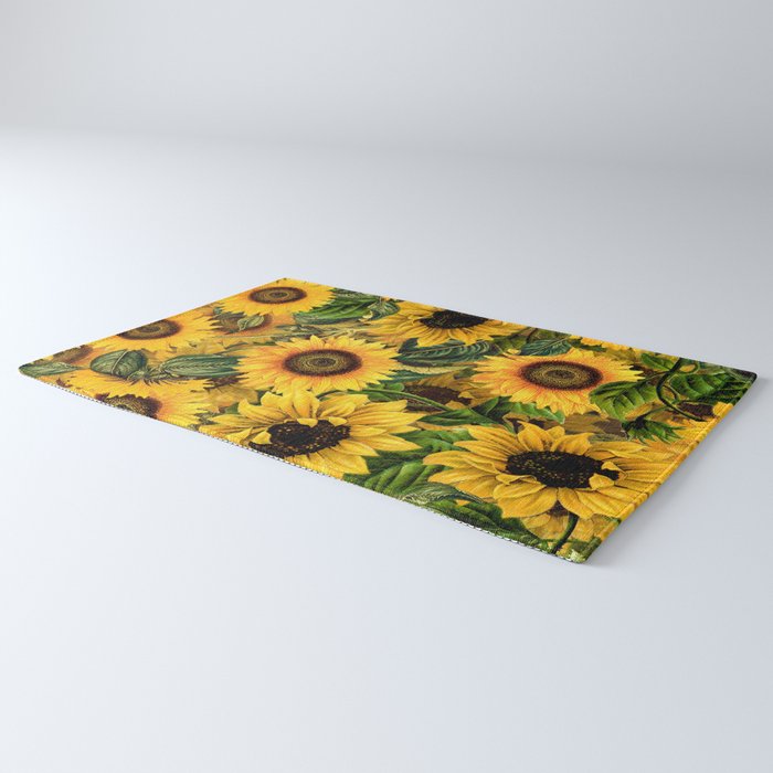 Vintage & Shabby Chic - Noon Sunflowers Garden Rug Gallery Image 3