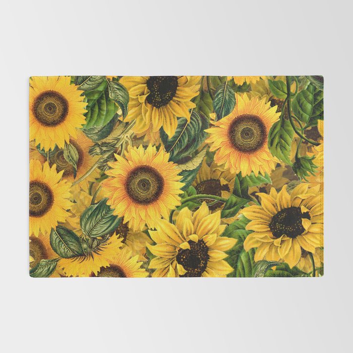 Vintage & Shabby Chic - Noon Sunflowers Garden Rug Gallery Image 2