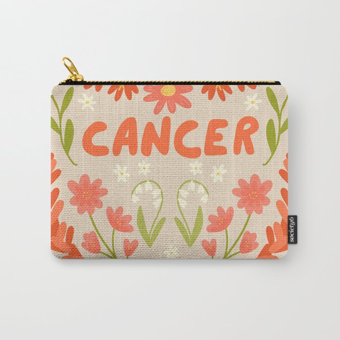 Cancer Retro Folk Art Carry All Pouch Gallery Image 1