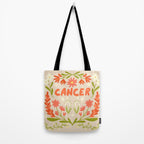Cancer Retro Folk Art Tote Bag Gallery Image 2