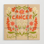 Cancer Retro Folk Art Wood Wall Art Gallery Image 1
