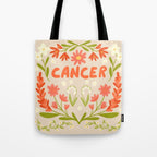 Cancer Retro Folk Art Tote Bag Gallery Image 1