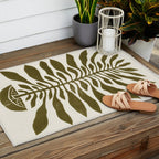 ne Hundred-Leaved Plant #22 / Lino Print Outdoor Rug Gallery Image 2