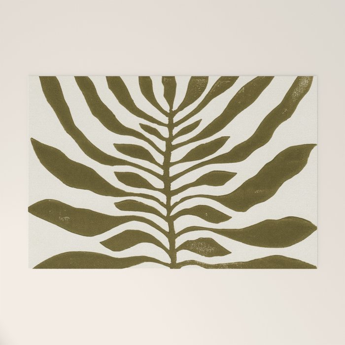 ne Hundred-Leaved Plant #22 / Lino Print Welcome Mat Gallery Image 1