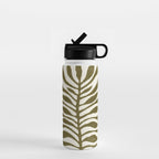 ne Hundred-Leaved Plant #22 / Lino Print Water Bottle Gallery Image 1