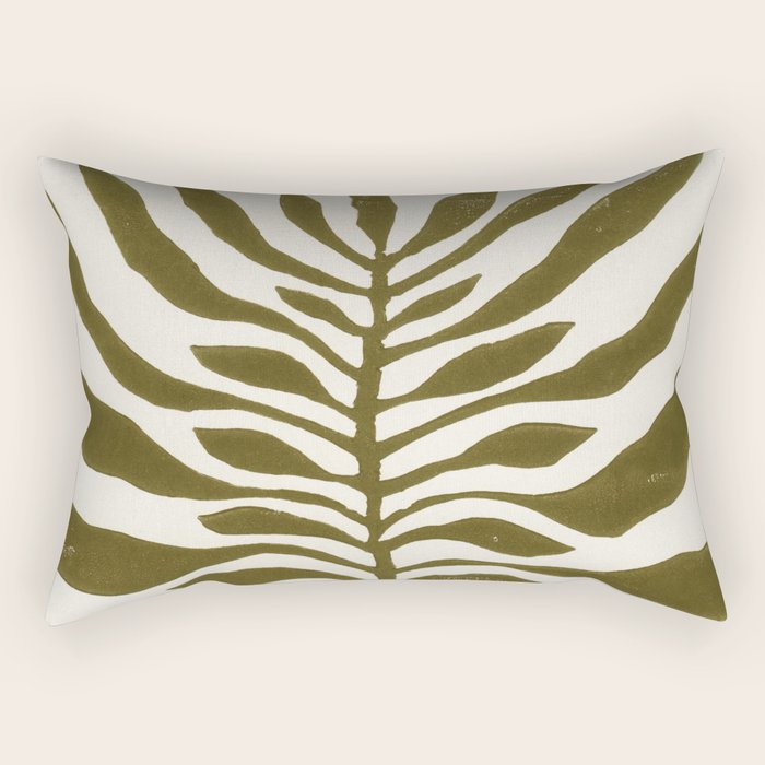 ne Hundred-Leaved Plant #22 / Lino Print Rectangular Pillow Gallery Image 2
