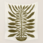 ne Hundred-Leaved Plant #22 / Lino Print Wall Tapestry Gallery Image 4