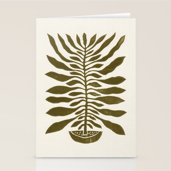 ne Hundred-Leaved Plant #22 / Lino Print Stationery Card Gallery Image 2