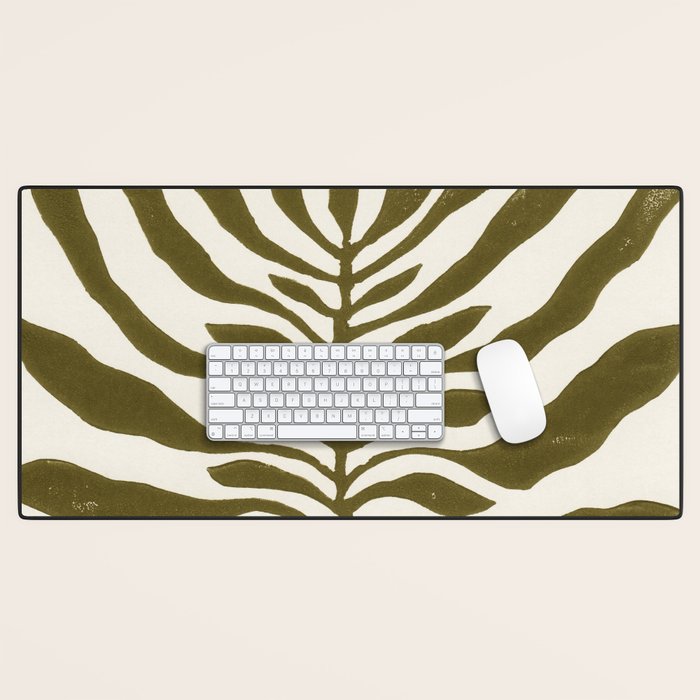 ne Hundred-Leaved Plant #22 / Lino Print Desk Mat Gallery Image 1