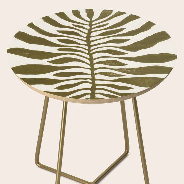 ne Hundred-Leaved Plant #22 / Lino Print Side Table Gallery Image 2