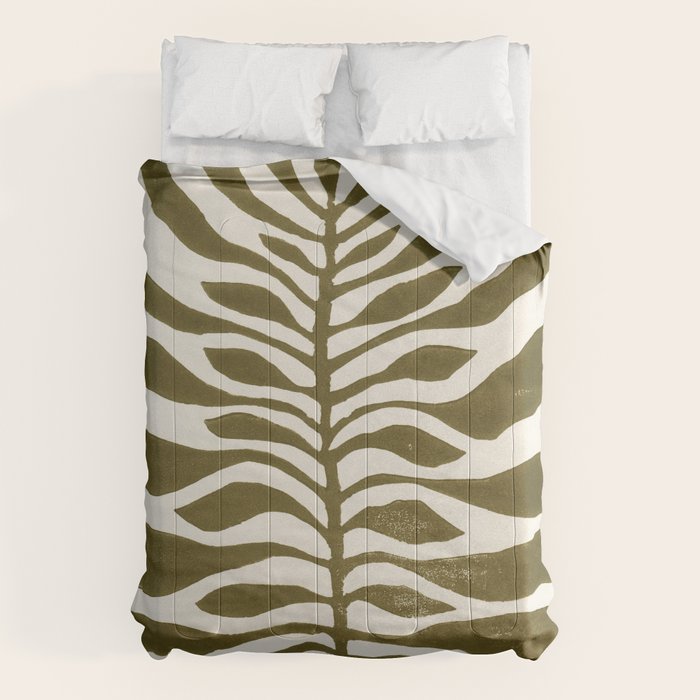 ne Hundred-Leaved Plant #22 / Lino Print Comforter Gallery Image 6