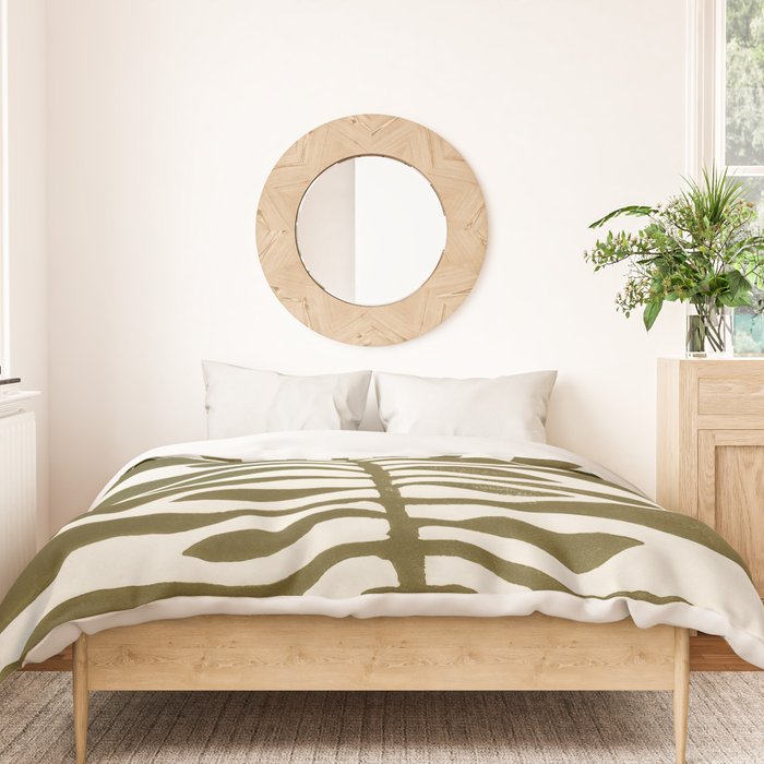 ne Hundred-Leaved Plant #22 / Lino Print Duvet Cover Gallery Image 3