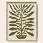 ne Hundred-Leaved Plant #22 / Lino Print Serving Tray Gallery Image 1