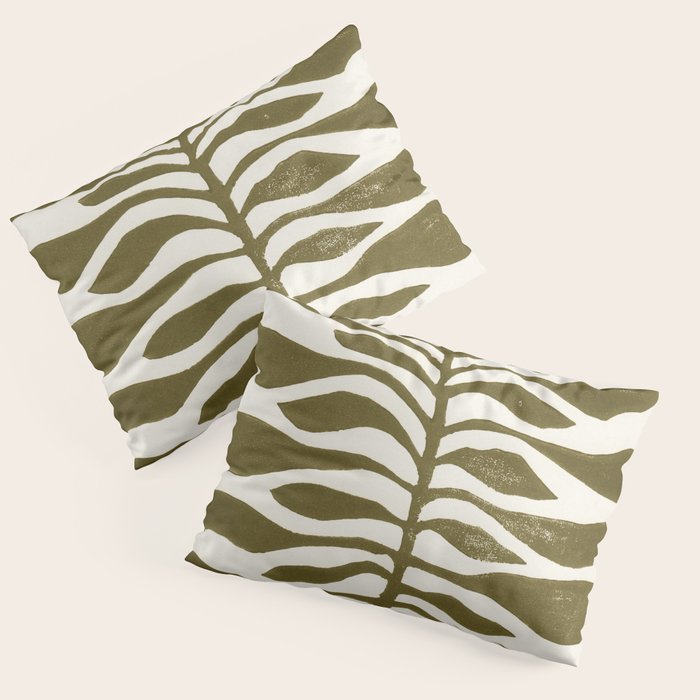ne Hundred-Leaved Plant #22 / Lino Print Pillow Sham Gallery Image 3