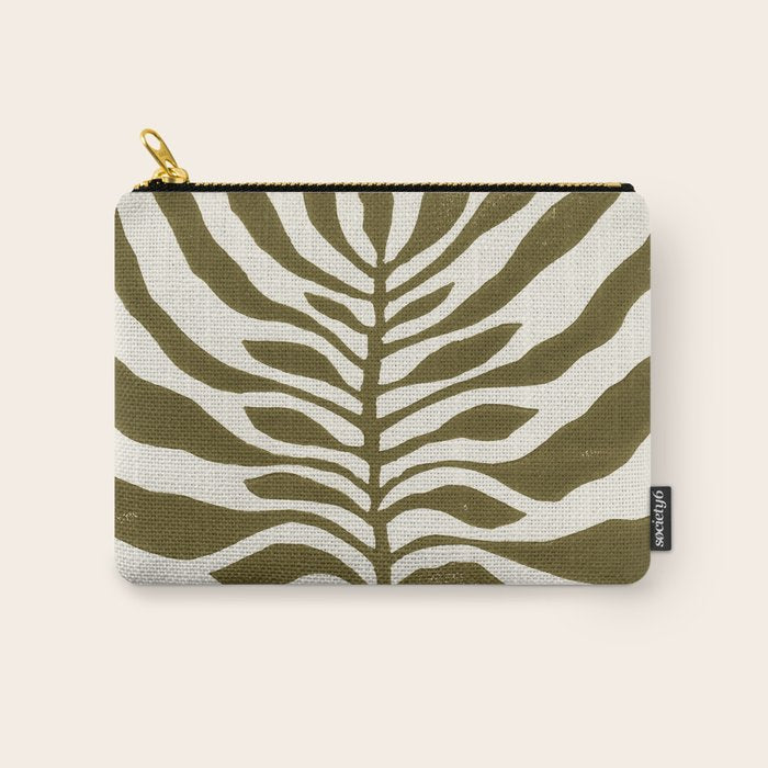 ne Hundred-Leaved Plant #22 / Lino Print Carry All Pouch Gallery Image 1