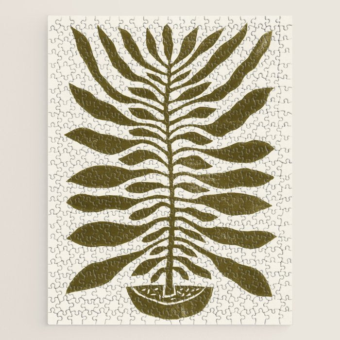 ne Hundred-Leaved Plant #22 / Lino Print Jigsaw Puzzle Gallery Image 1