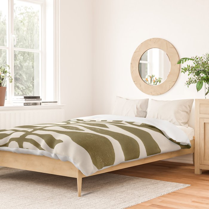 ne Hundred-Leaved Plant #22 / Lino Print Duvet Cover Gallery Image 2