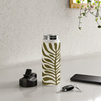 ne Hundred-Leaved Plant #22 / Lino Print Water Bottle Gallery Image 4
