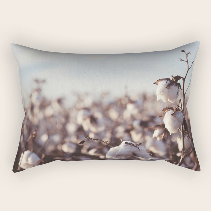 West Texas Cotton Field Rectangular Pillow Gallery Image 1