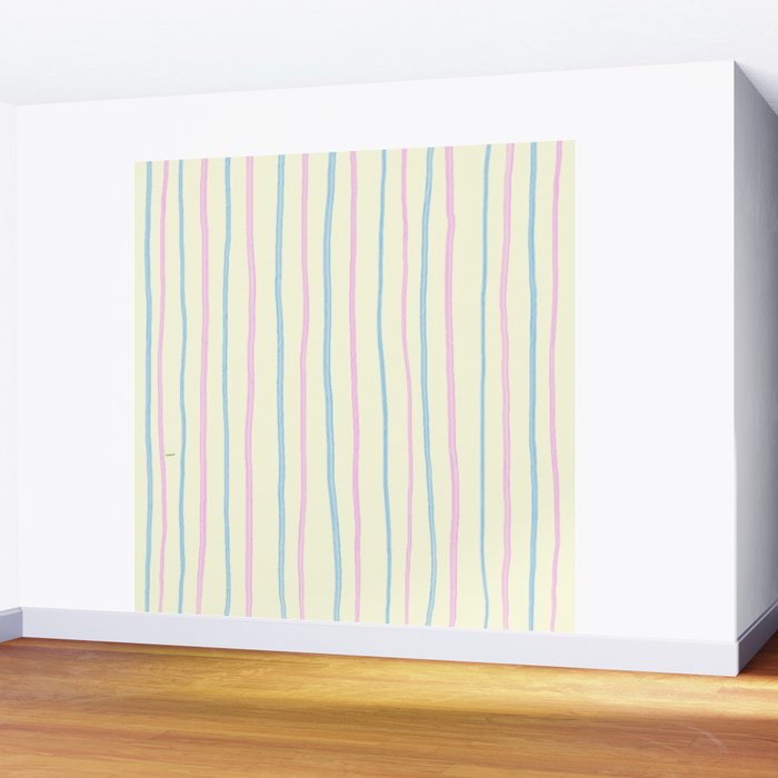 Cotton Candy Stripes Wall Mural Gallery Image 2