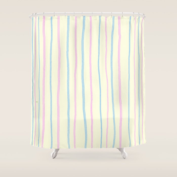 Cotton Candy Stripes Shower Curtain Gallery Image 1