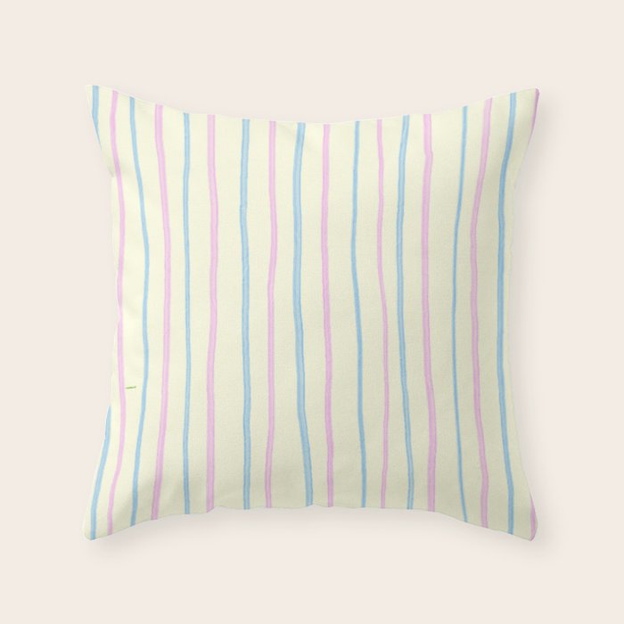 Cotton Candy Stripes Throw Pillow Gallery Image 1