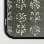 block print floral - dark olive Laptop Sleeve Gallery Image 3