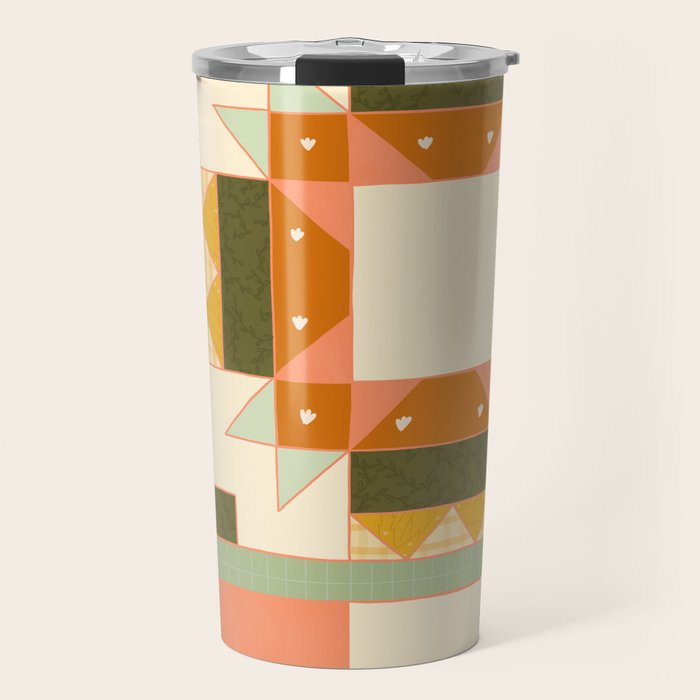 Vintage Quilt Square Travel Mug Gallery Image 1