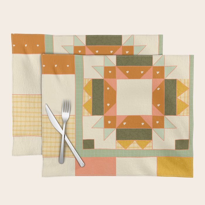 Vintage Quilt Square Placemat Gallery Image 1