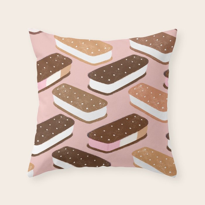 Ice Cream Sandwiches Throw Pillow Gallery Image 1